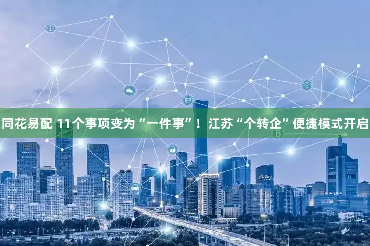 同花易配 11个事项变为“一件事”！江苏“个转企”便捷模式开启
