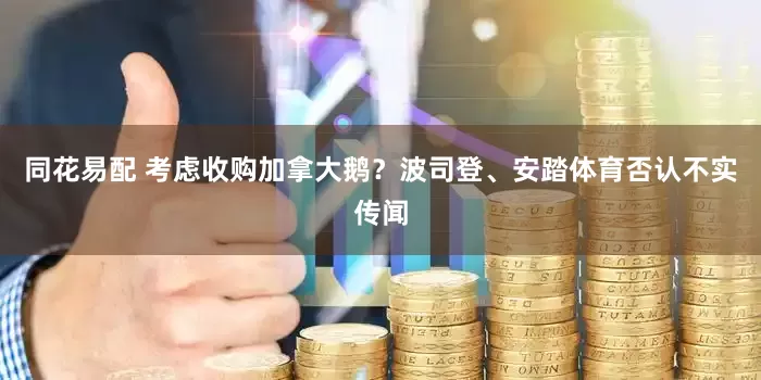 同花易配 考虑收购加拿大鹅？波司登、安踏体育否认不实传闻